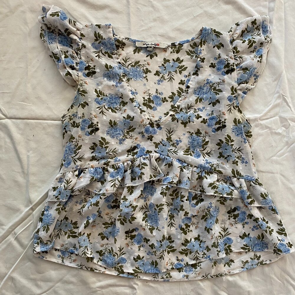 Miss Selfie Sheer Floral Blouse